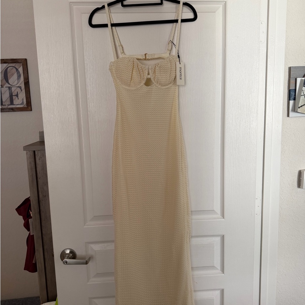 Montce Strapless Cream Dress